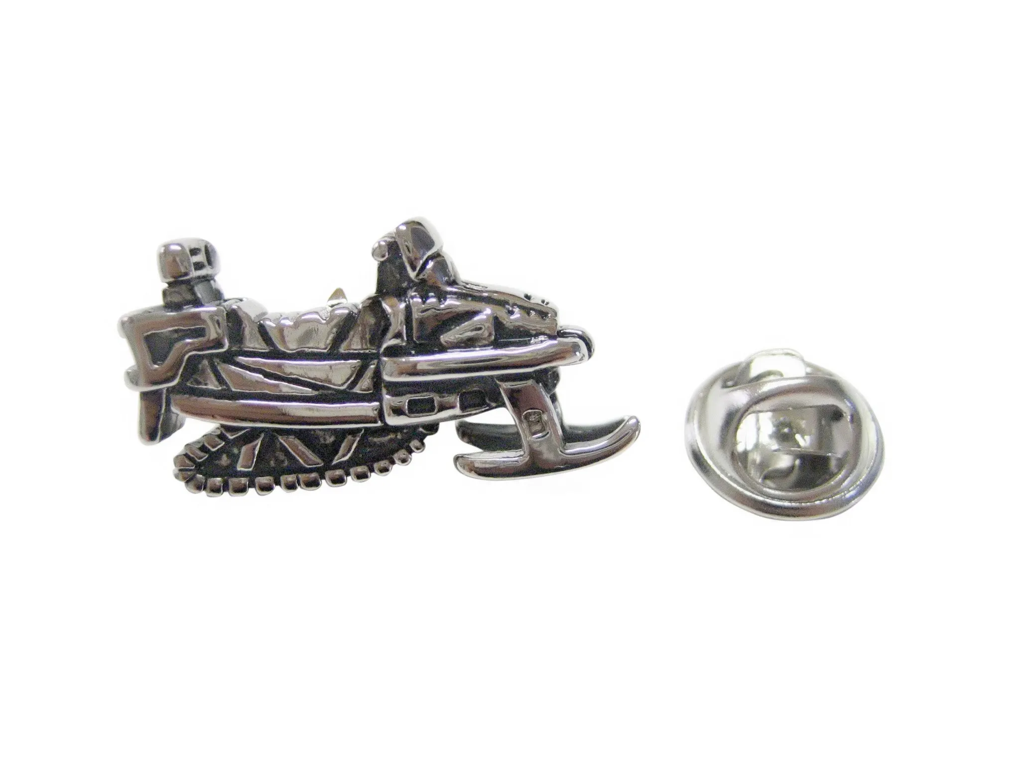 Silver Toned Snowmobile Lapel Pin