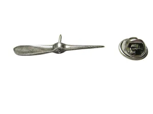 Silver Toned Textured Propeller Lapel Pin