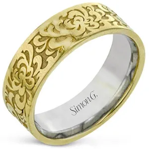 Simon G. Two-Tone Men's Textured Wedding Band