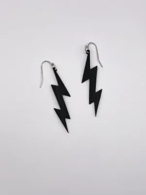 simple lightning bolt rubber earring