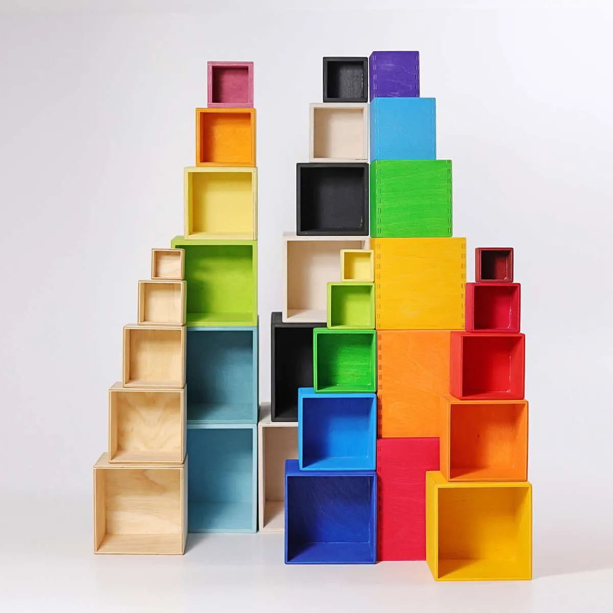 Small Stacking Boxes, Natural - Grimm's Wooden Toys