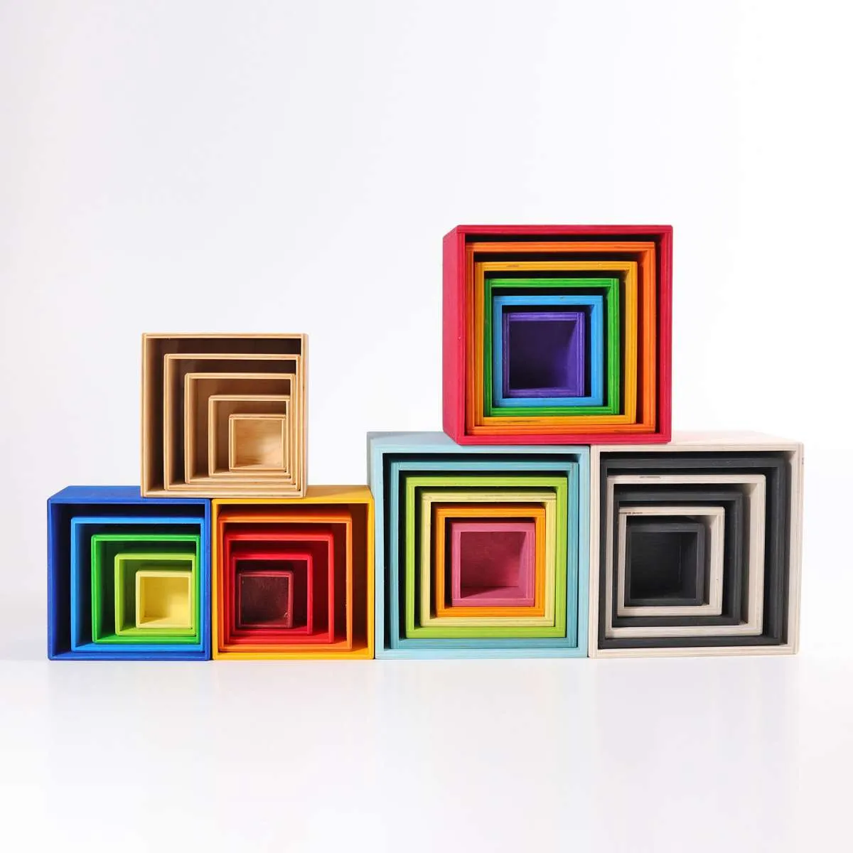 Small Stacking Boxes, Natural - Grimm's Wooden Toys