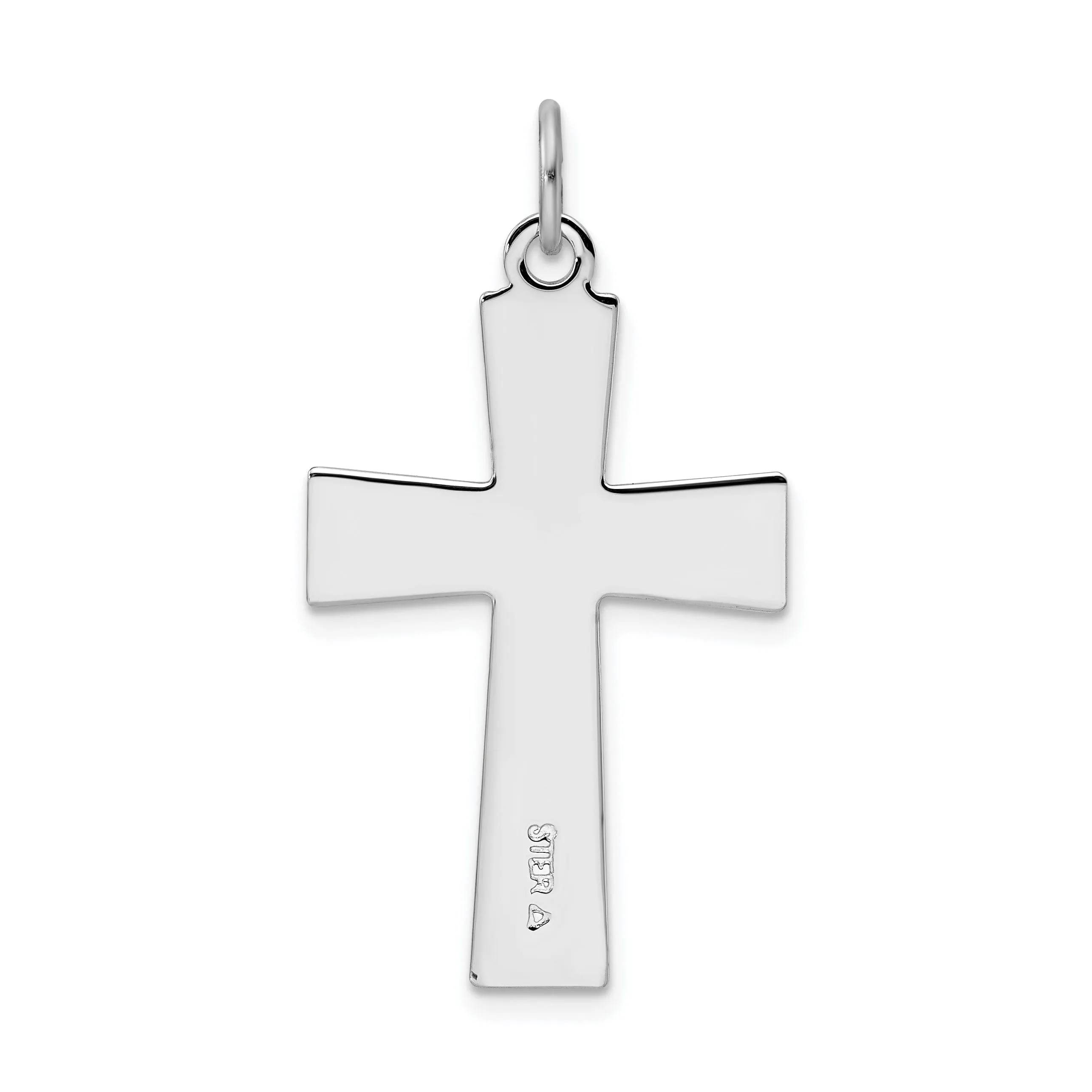 Solid Silver Enamel Polish Latin Cross Pendant