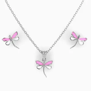Sterling Silver Butterfly Baby Pendant & Earrings by Krysaliis