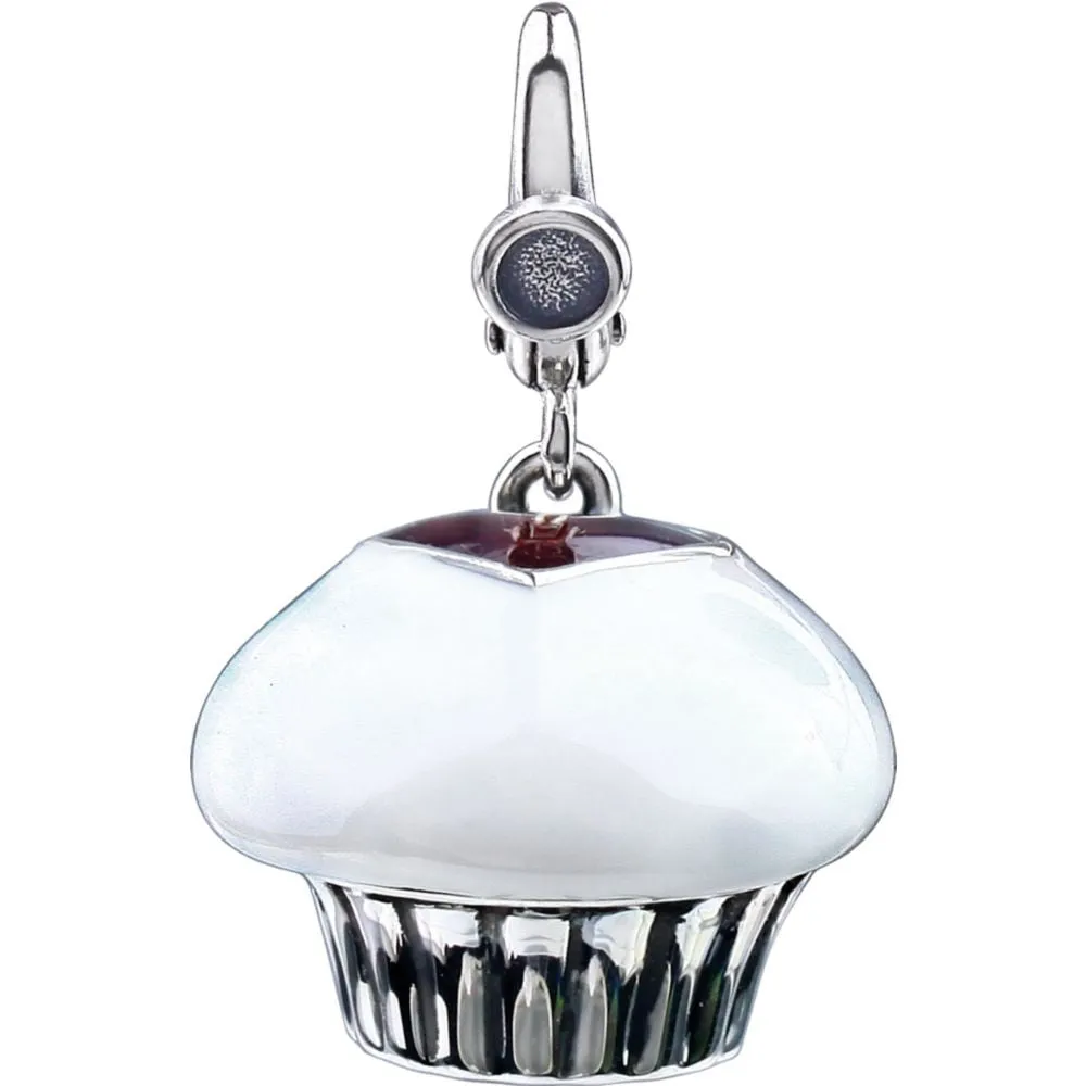 Sterling Silver Enamel Cupcake Charm