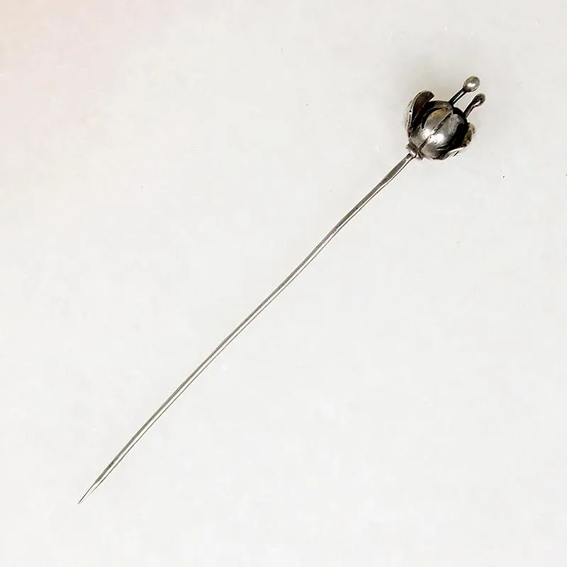 Sterling Silver Flower Bud Stick Pin
