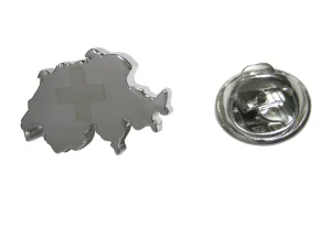 Switzerland Swiss Map Shape and Flag Design Lapel Pin