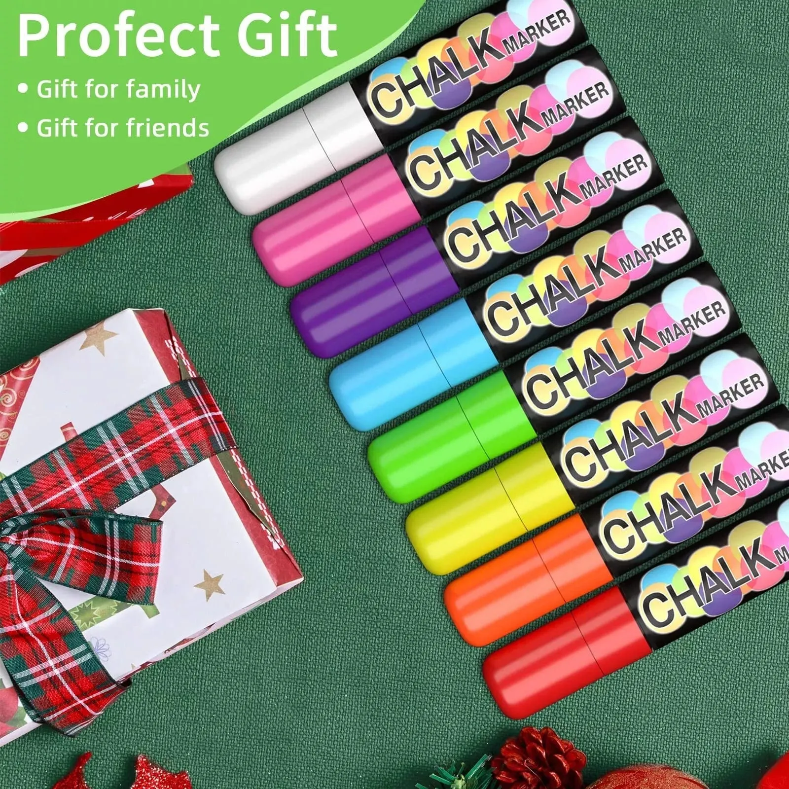 The Art Journey 8 -Neon Color Chalk Markers 15mm Nib Reversible Tip ART020