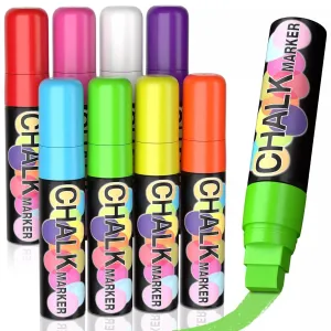 The Art Journey 8 -Neon Color Chalk Markers 15mm Nib Reversible Tip ART020
