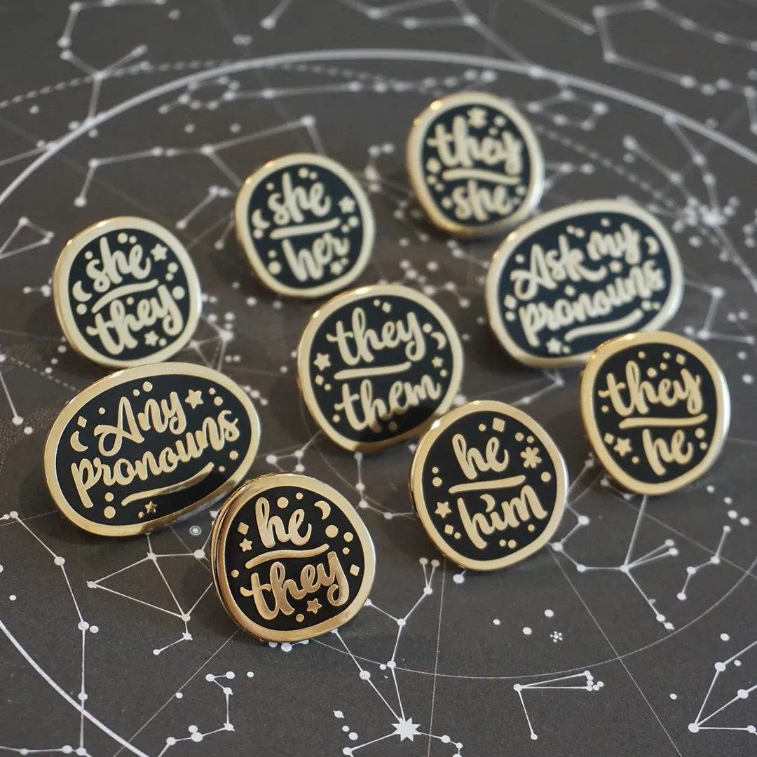 They/he (Golden) | Enamel Pin