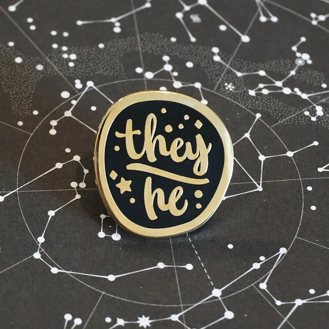 They/he (Golden) | Enamel Pin