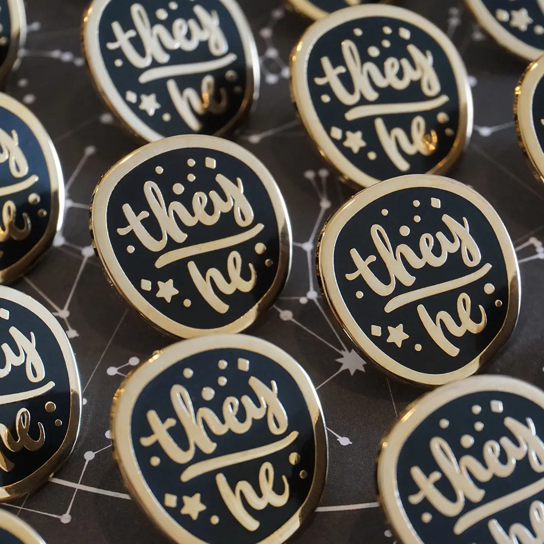 They/he (Golden) | Enamel Pin