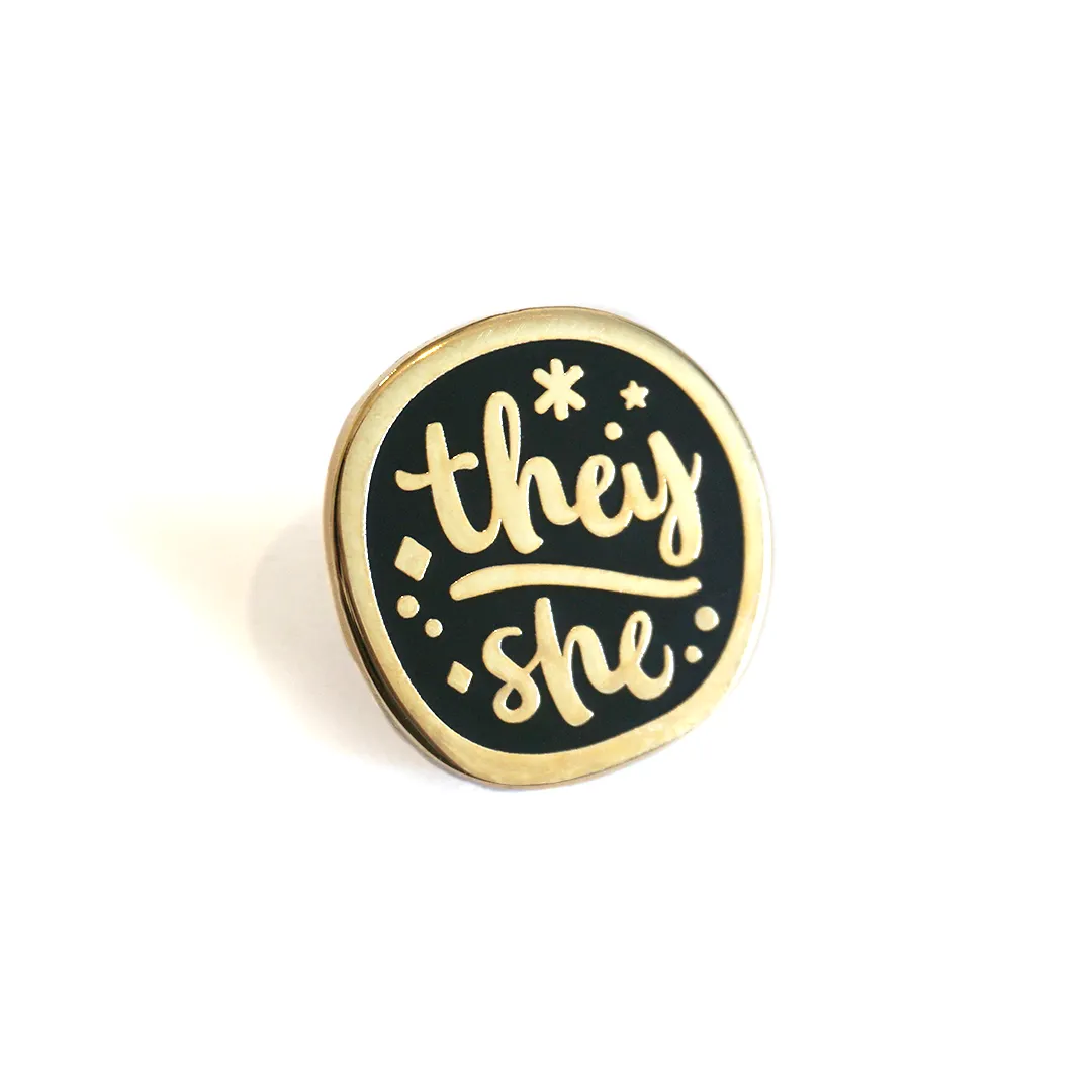 They/She (Golden) | Enamel Pin