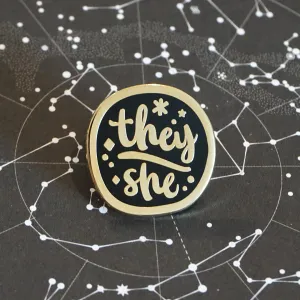 They/She (Golden) | Enamel Pin