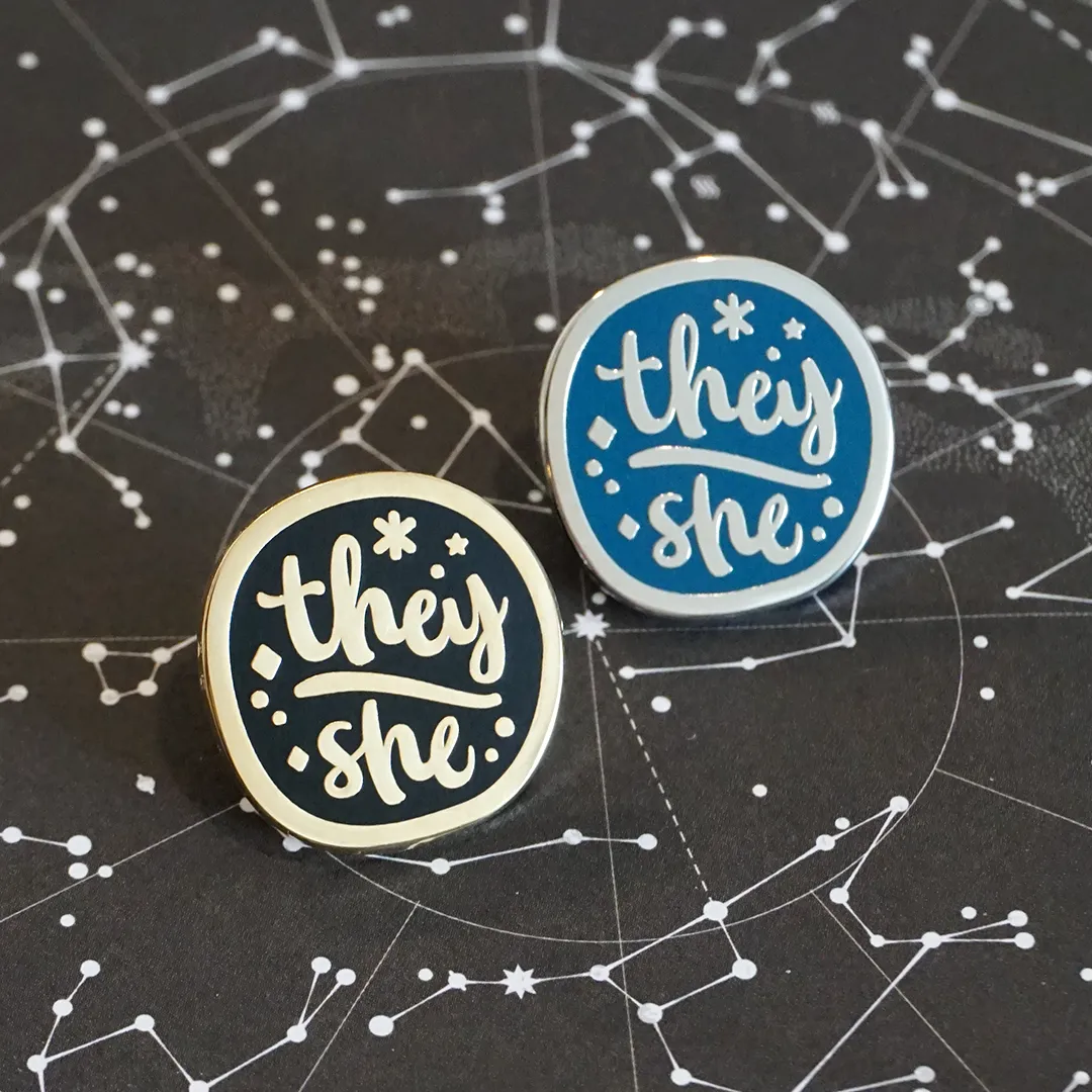 They/She (Golden) | Enamel Pin