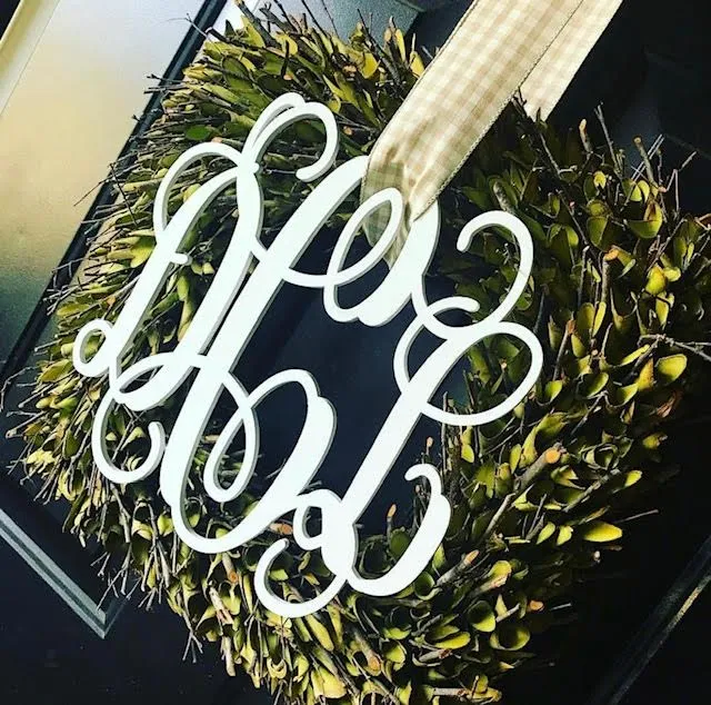 Three Letter Interlocking Wooden Monogram