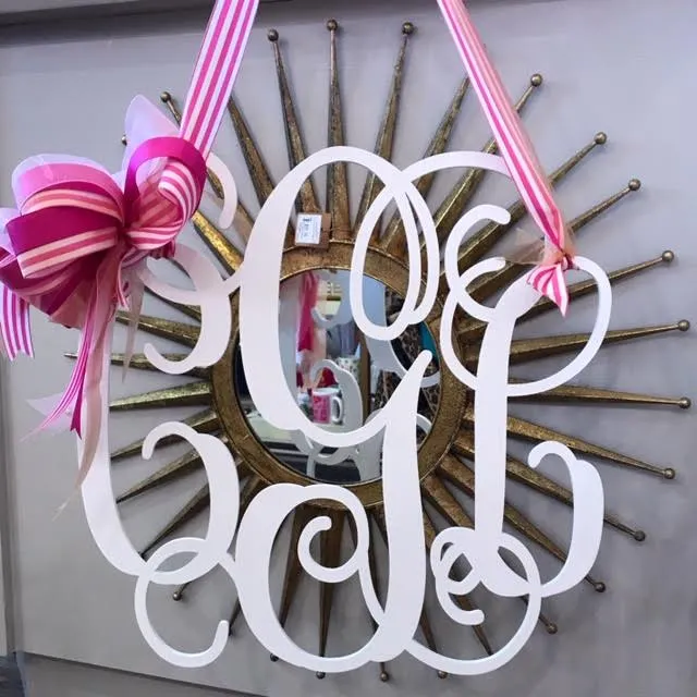 Three Letter Interlocking Wooden Monogram