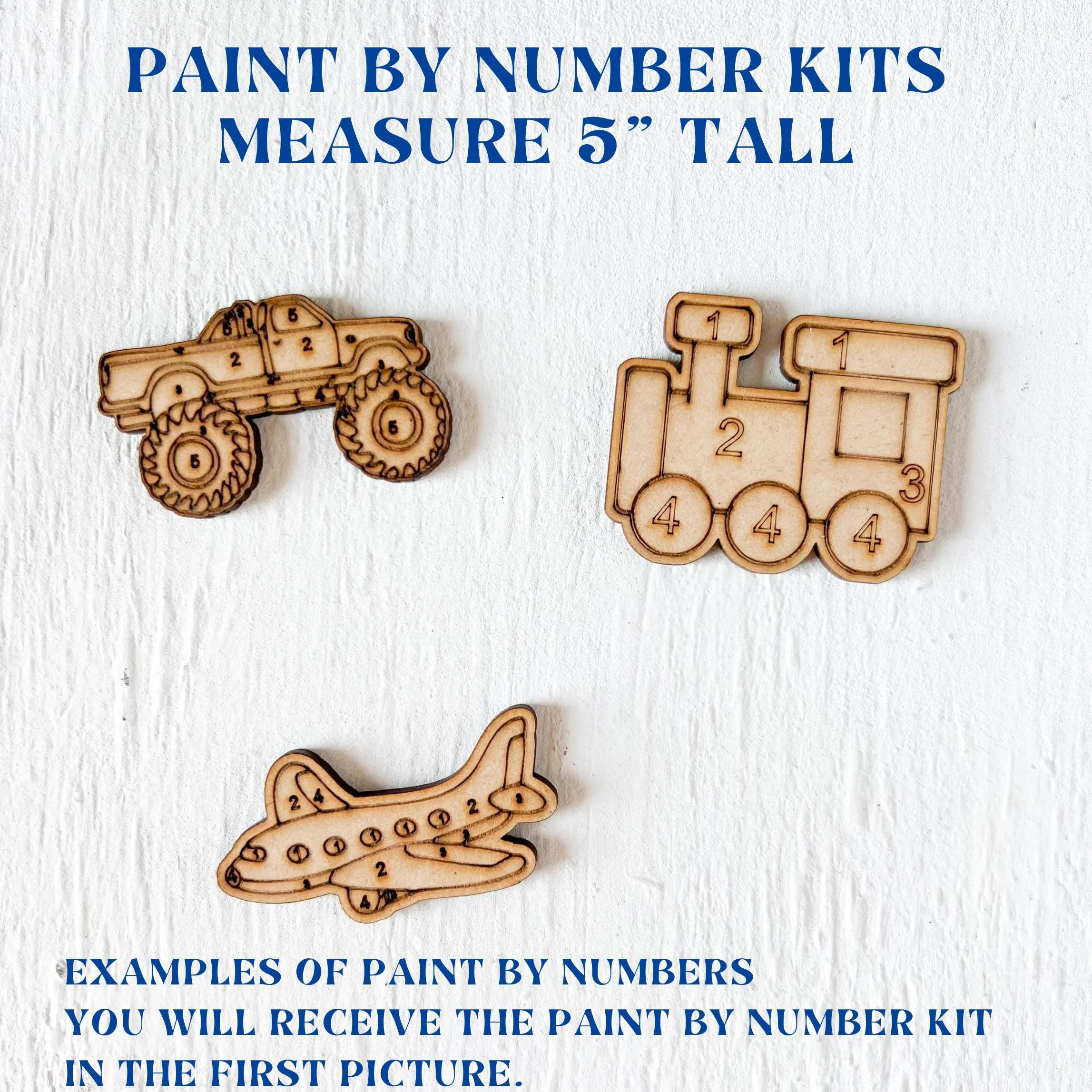 Train Painting by Numbers Unpainted Wood Make Your Own Sign,  Craft Kits for Kids, Toddler Birthday Party Favor