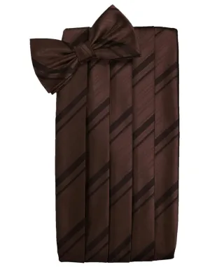Truffle Striped Satin Cummerbund