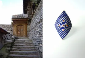 Unique, enamel-work, wrap-around Multani ring