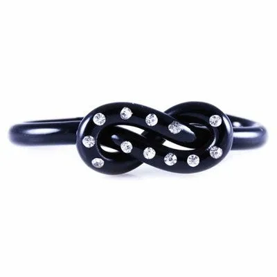 Vintage Black Knotted Pretzel/Rhinestones Hat or Belt Ornament 1920S Art Deco