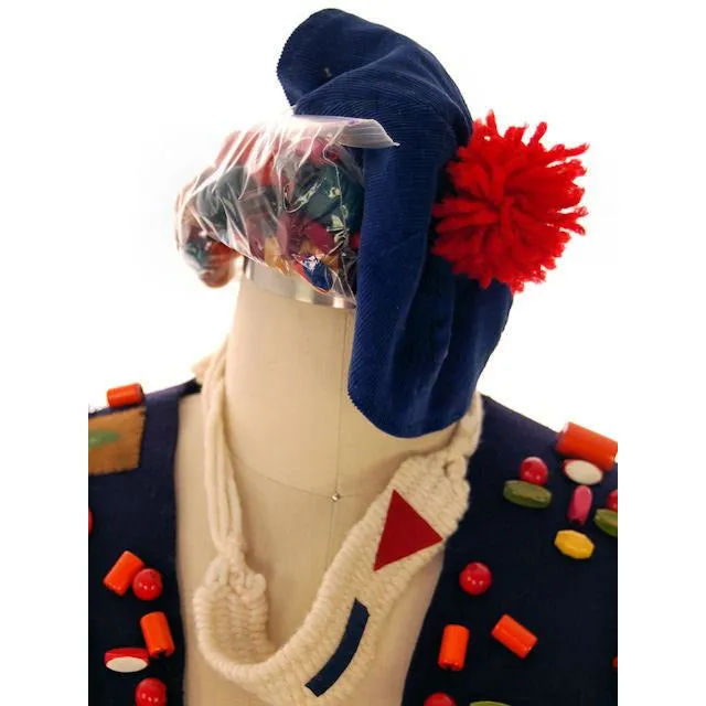 Vintage Campfire Girls Vest w/ Loads of Beads, Extra Beads & Cap 1960s