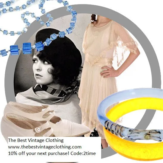 Vintage Celluloid Bangle Bracelet Honey Lace 1920s