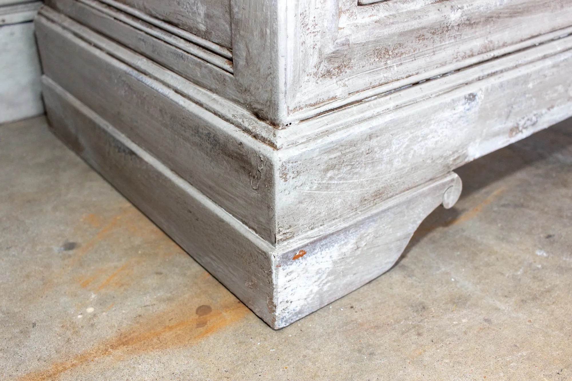 Vintage French Hand-Painted Commode with Three Drawers & Brass Hardware
