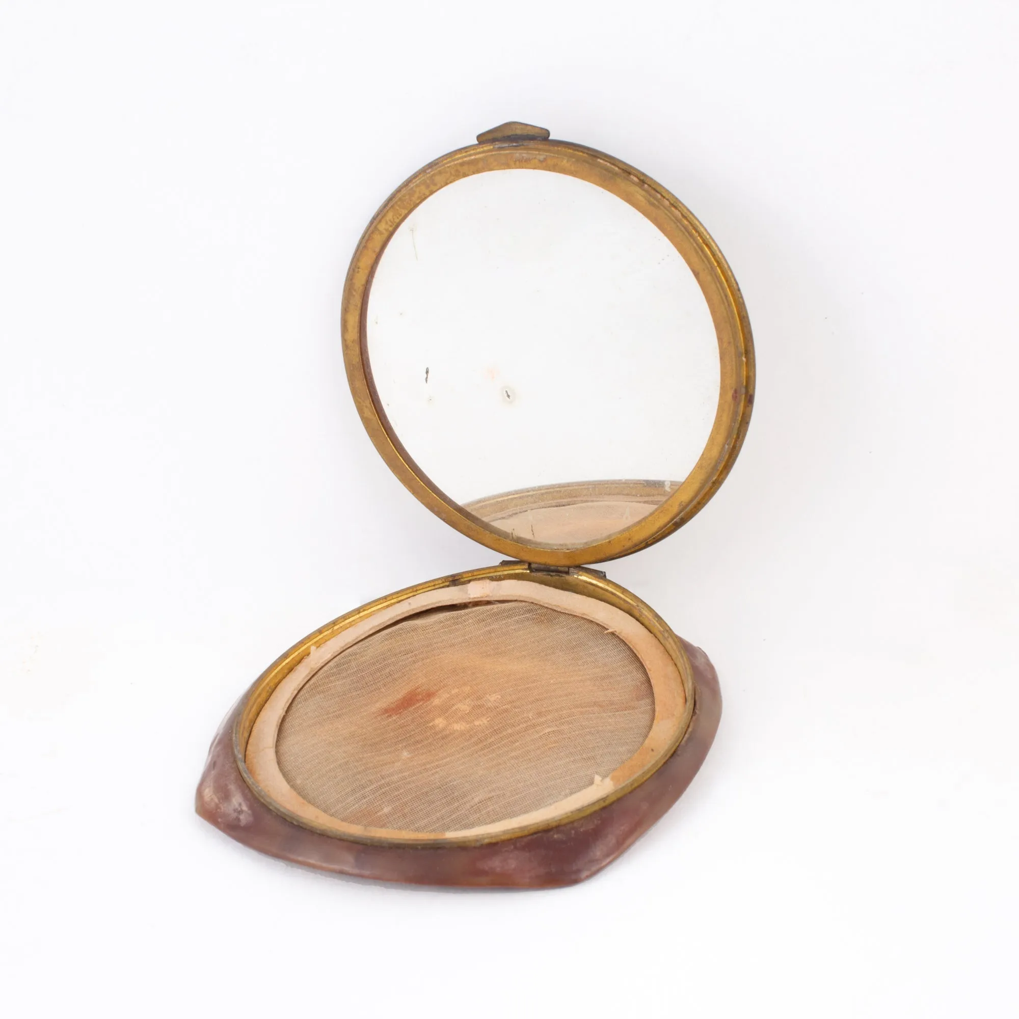 Vintage French Lourdes Souvenir Powder Compact