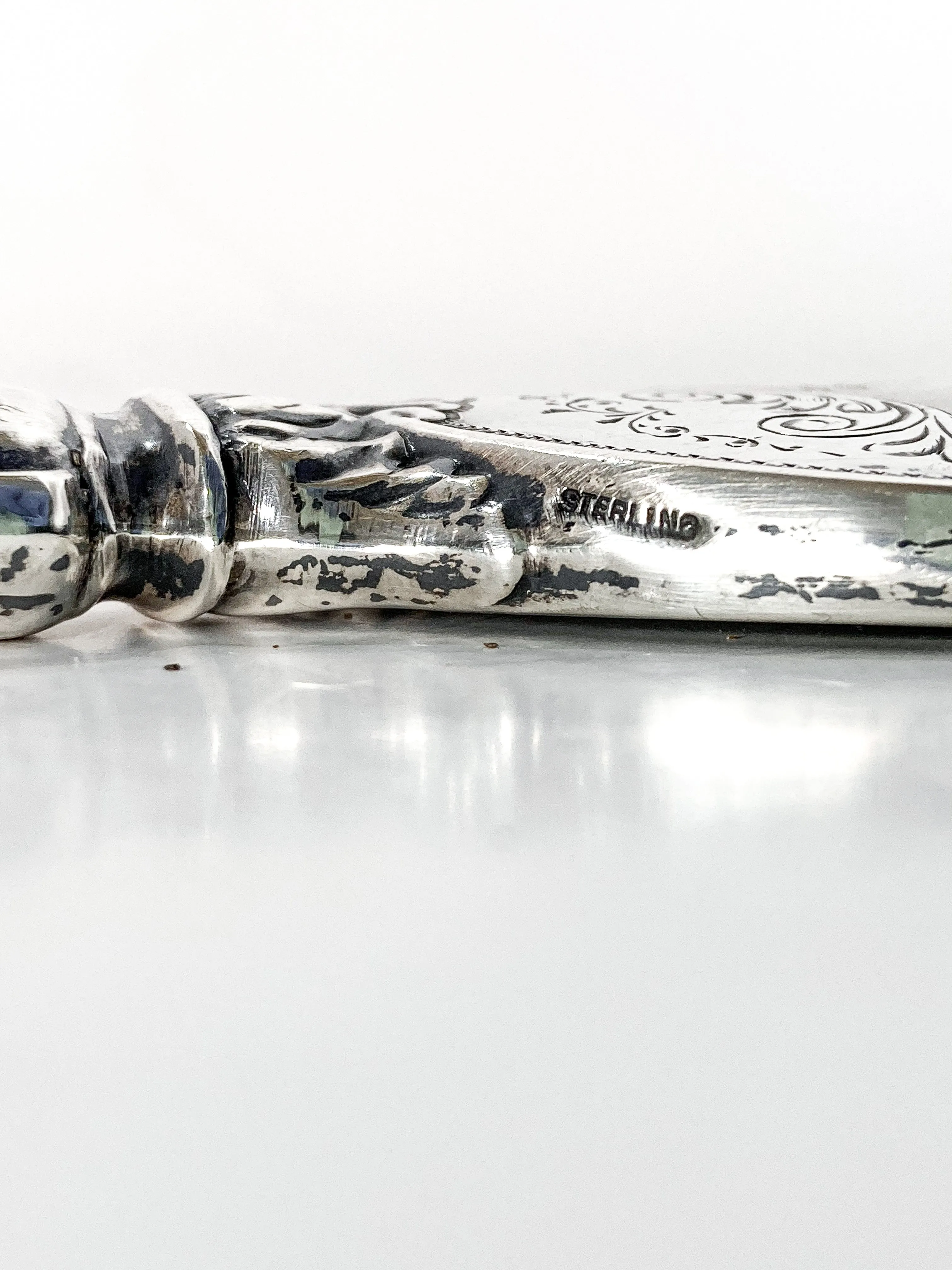 Vintage Haddon Hall Sterling Silver Glamorous Vanity Hand Mirror