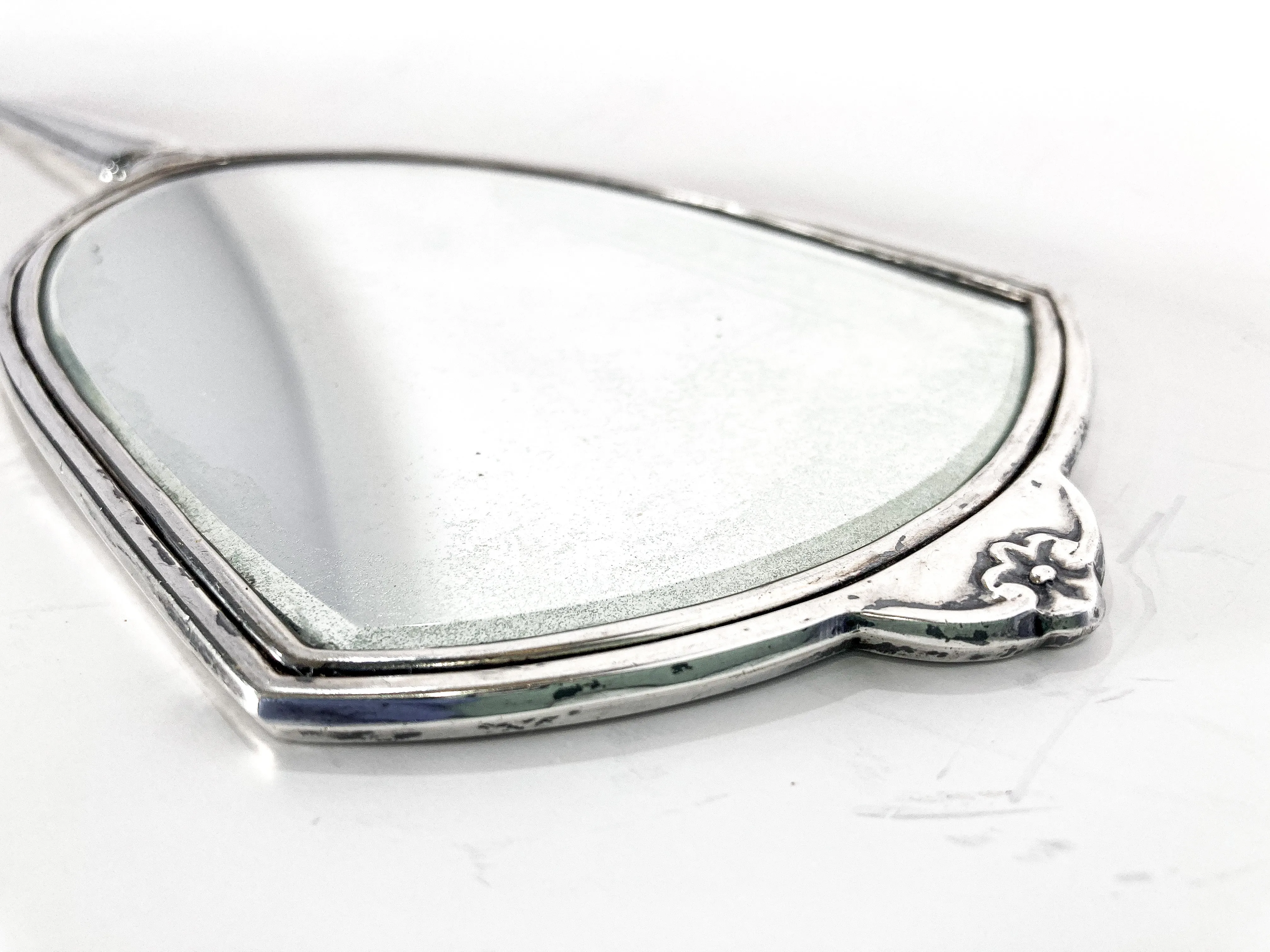 Vintage Haddon Hall Sterling Silver Glamorous Vanity Hand Mirror