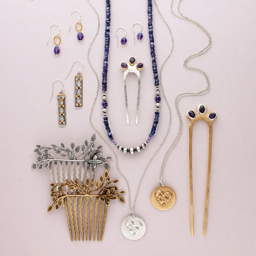 Vintage Vibe Hair Comb in Silver