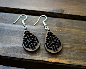 Walnut Wood Geometric Earrings from The Wood Reserve