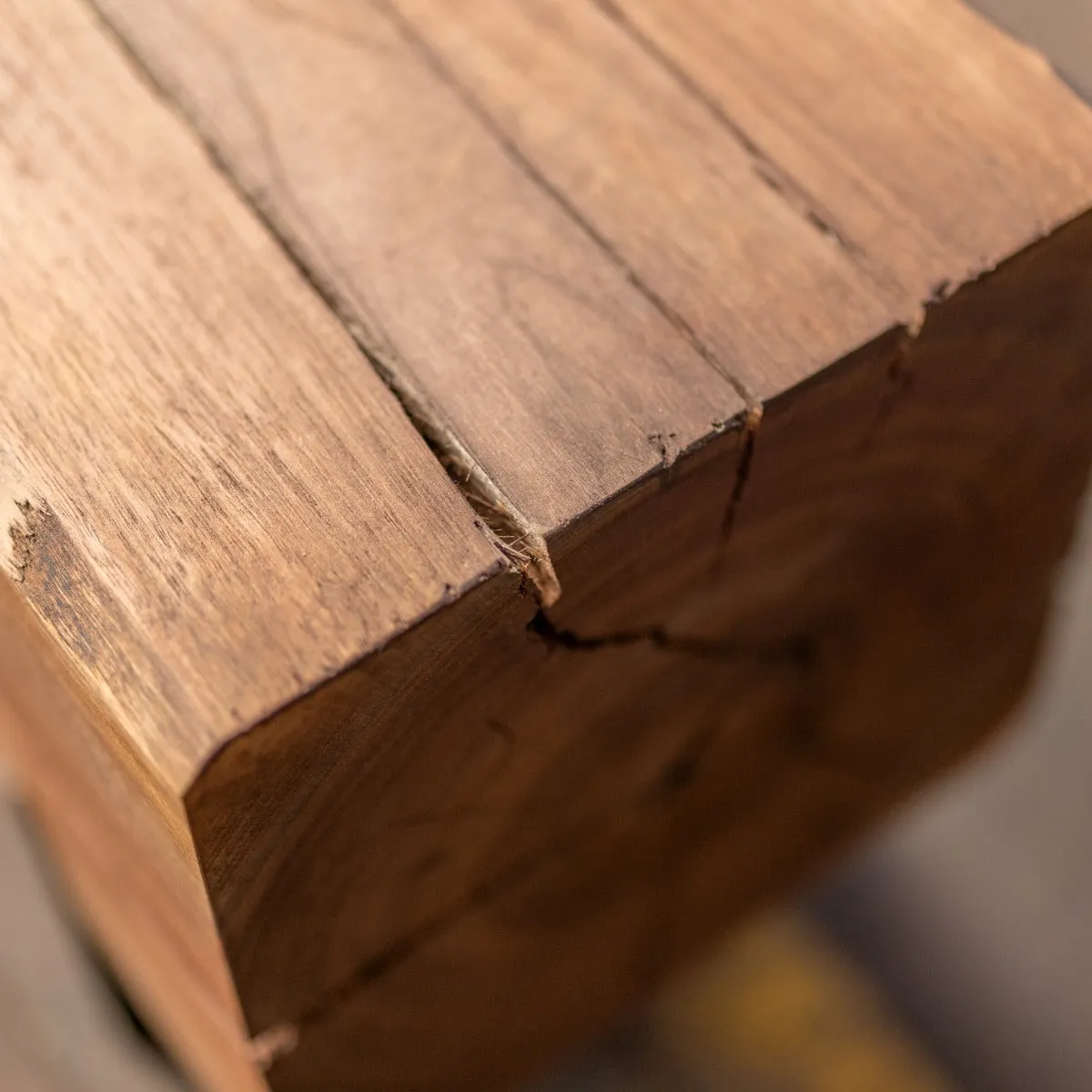 Walnut Wood Knife Beam Bench | Reclaimed Solid Wood Bench