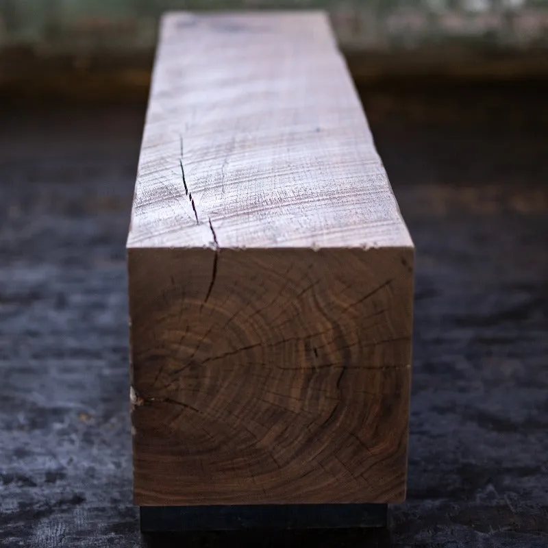Walnut Wood Knife Beam Bench | Reclaimed Solid Wood Bench
