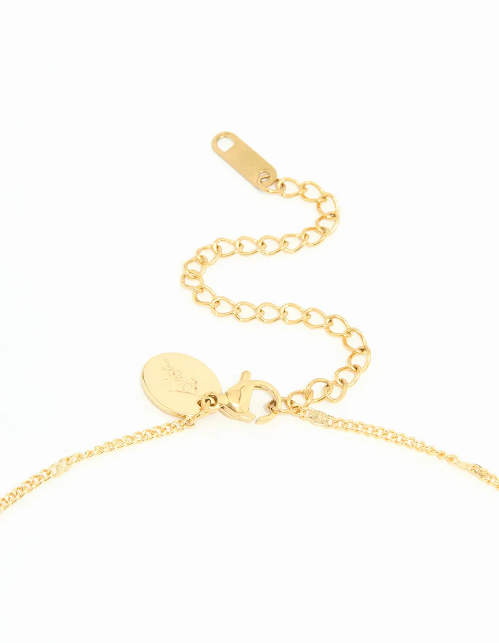 Waterproof Gold Plated Stainless Steel Flower Enamel Pendant Necklace