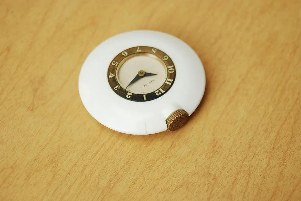 Westclox White Mini Ladies Purse Clock