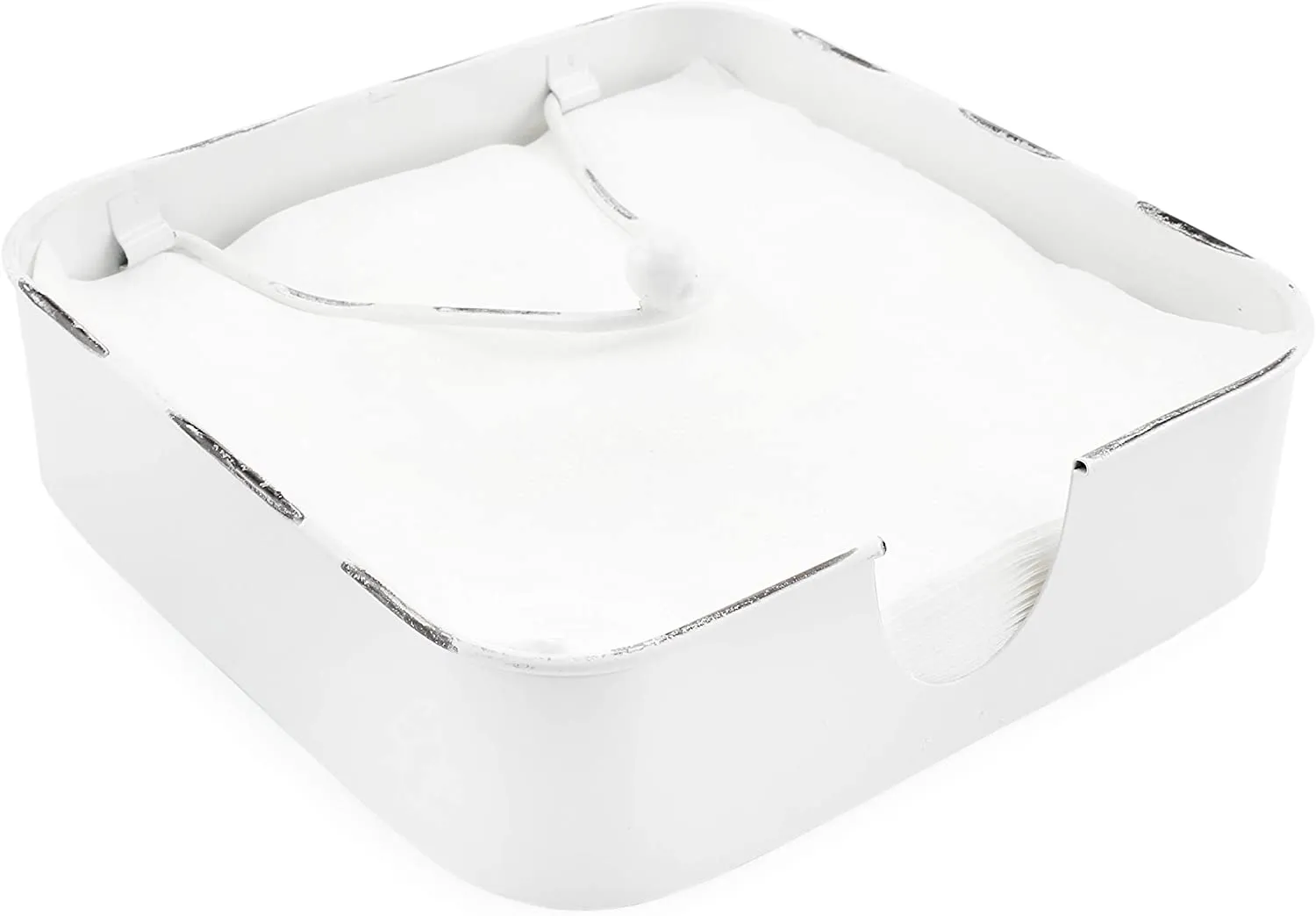 White Enamel Napkin Holder
