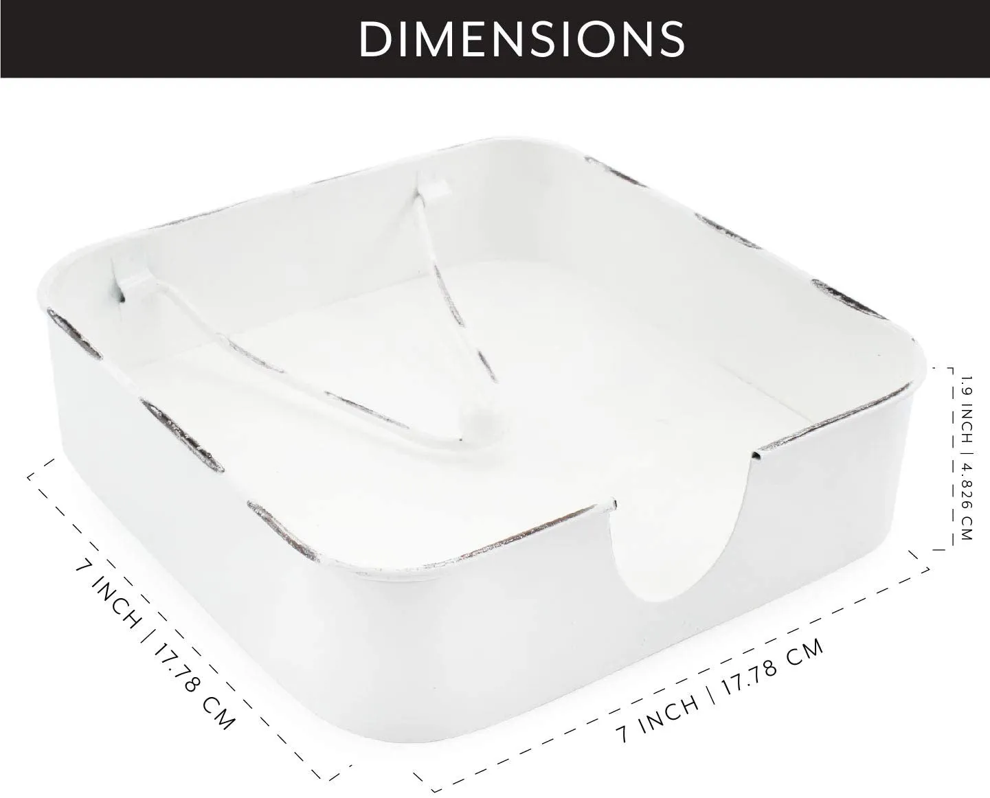 White Enamel Napkin Holder