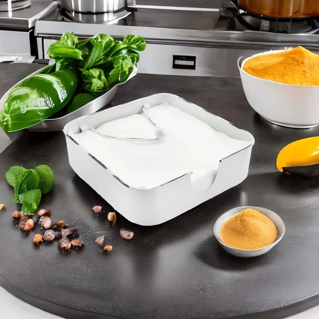 White Enamel Napkin Holder