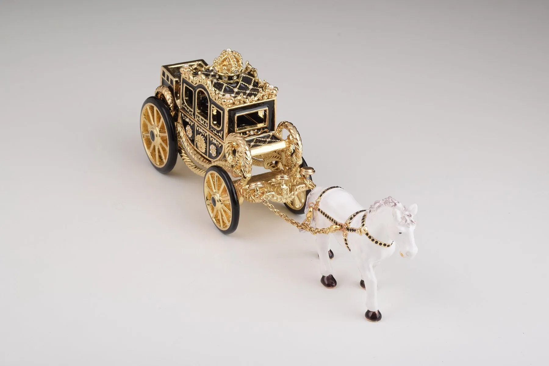 White Horse Pulling a Golden Carriage