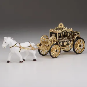 White Horse Pulling a Golden Carriage