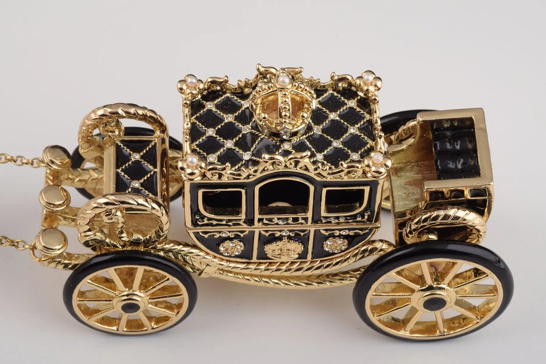 White Horse Pulling a Golden Carriage