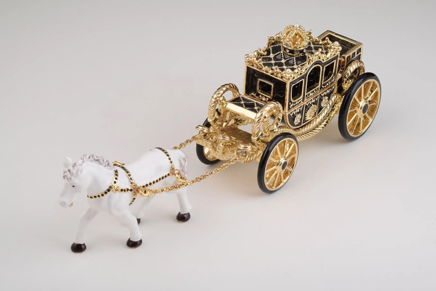 White Horse Pulling a Golden Carriage