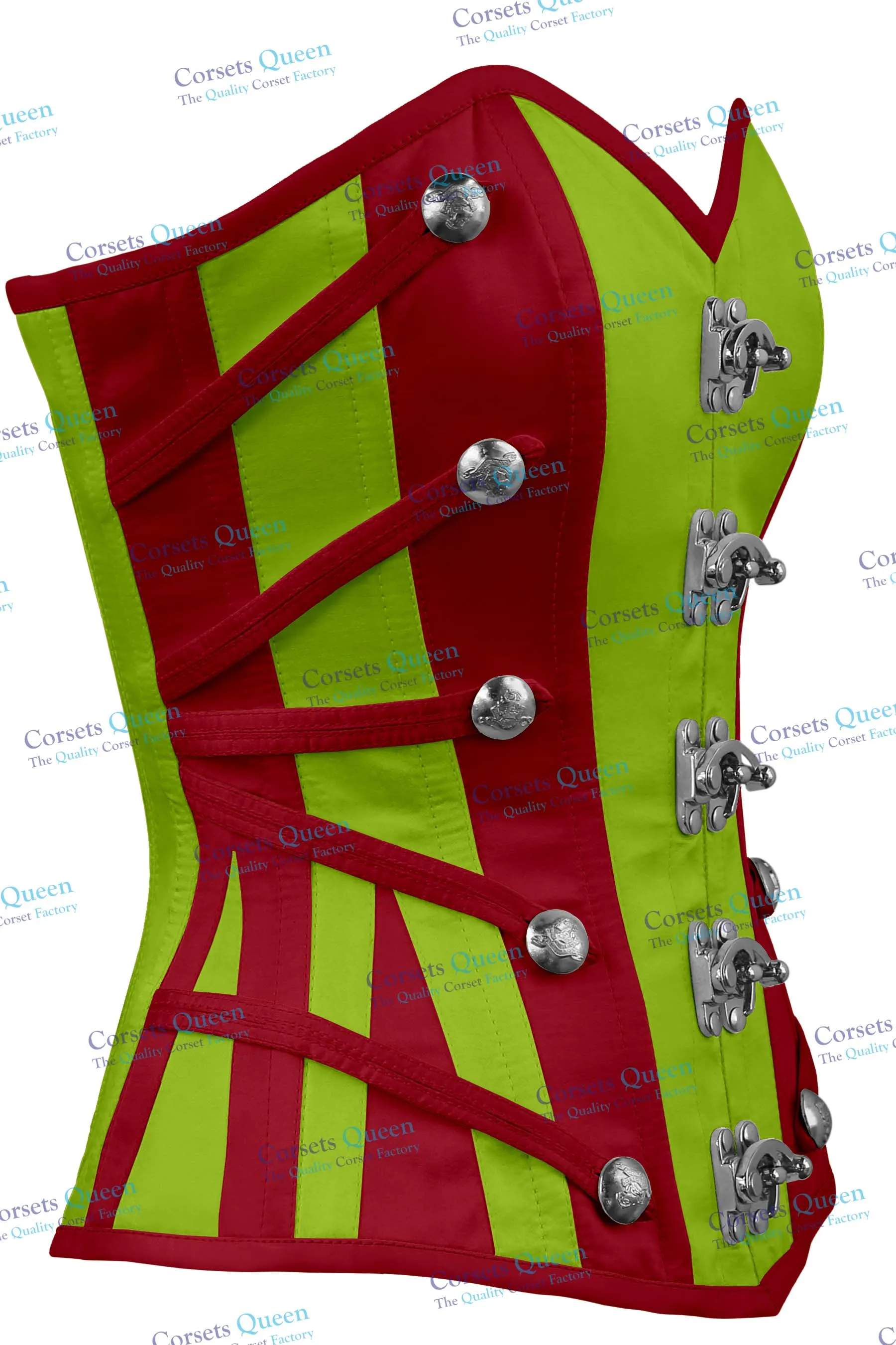 Willa Satin Overbust Corset With Buckles