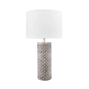 WOOD CARVED TABLE LAMP - 21