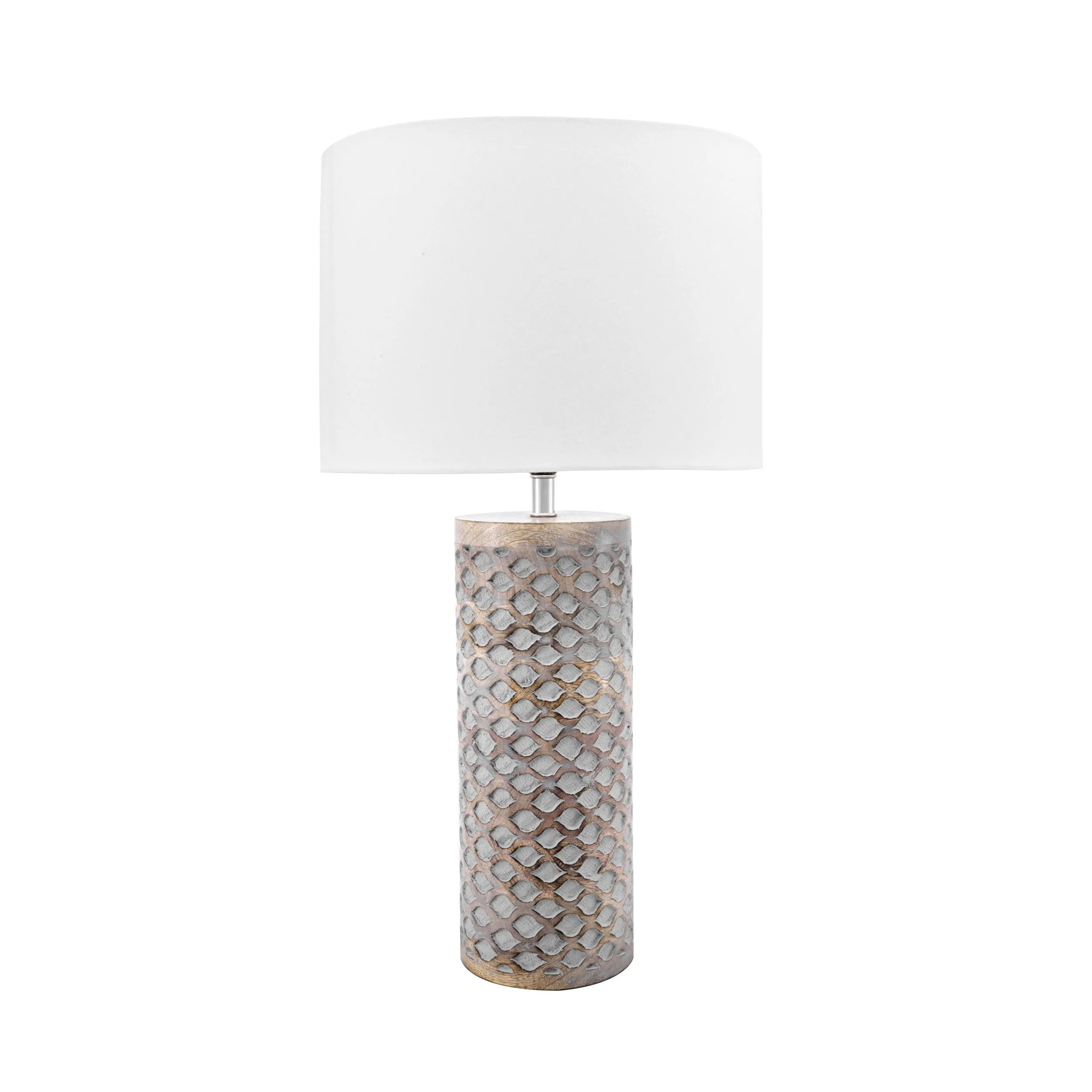 WOOD CARVED TABLE LAMP - 21