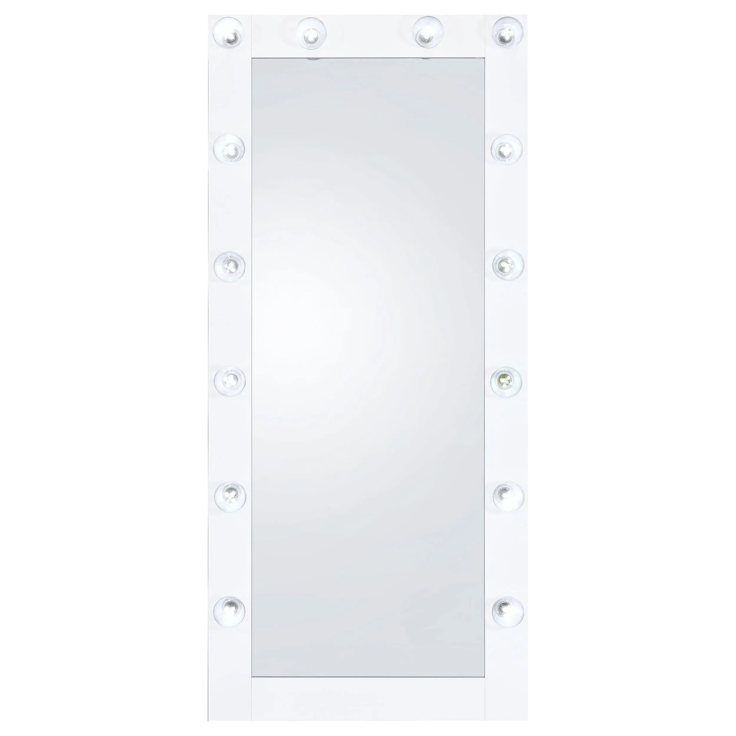 Zayan 32 x 71 Inch Floor Mirror LED Lighting White Gloss